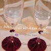 Wedding Champagne Glasses with velvet & satin ribbon